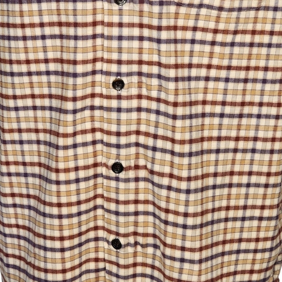 Orvis Men’s Plaid Flannel Shirt Large Cotton Wool Blend Winter Layering - Picture 3 of 9